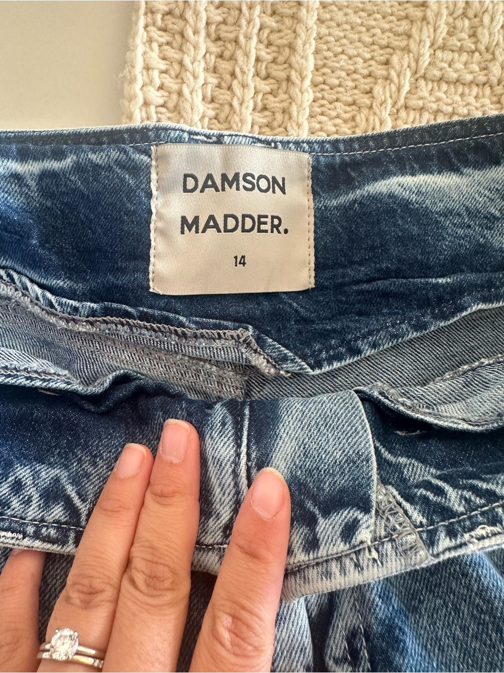 Damson Madder Embroidered Light Blue Wide-Leg Jeans msrp$240 - Picture 5 of 5
